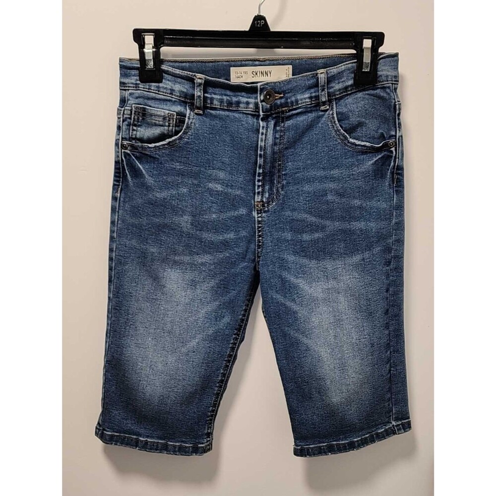 Primark Boys Blue Denim Skinny Shorts Size - 13-14yrs